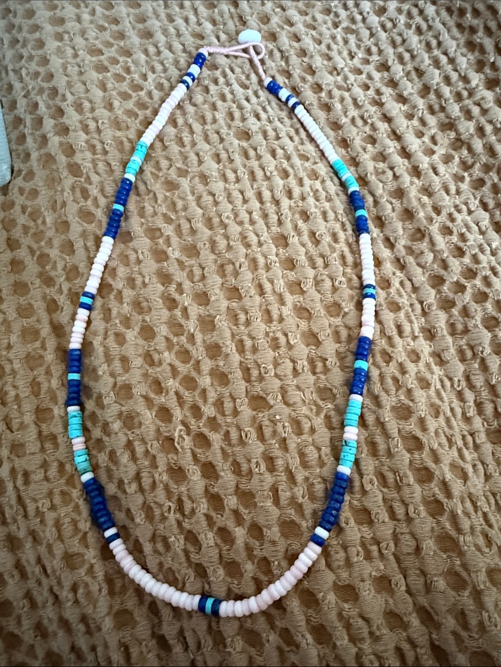 Pink conk, blue lapis & turquoise Native American made
